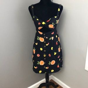 Cut-out Fruit Dress with Adjustable Straps